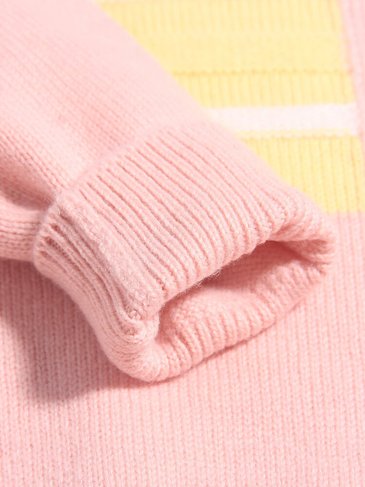 Kids Strawberry Cake Pink Cashmere Crew Neck Sweater